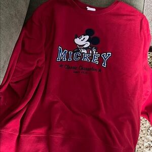 Disney Mickey Mouse Red Crewneck Sweater